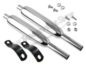 TBS 0649 02 TRIUMPH 650 T120 TR6 COMPLETE EXHAUST PIPE AND MUFFLER KIT UNIT 1963 70