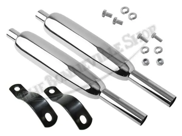 TBS 0649 02 TRIUMPH 650 T120 TR6 COMPLETE EXHAUST PIPE AND MUFFLER KIT UNIT 1963 70