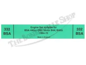 TBS 12 332 02 BSA 441 COMPLETE GASKET SET