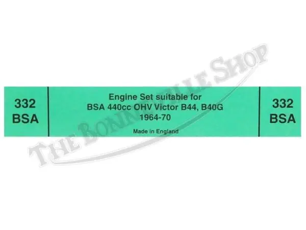 TBS 12 332 02 BSA 441 COMPLETE GASKET SET