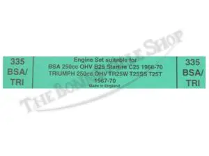 TBS BSA STARFIRE TRIUMPH TRW COMPLETE GASKET SET