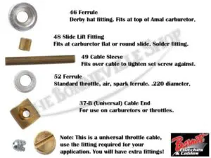 TBS 30002 08 02 Triumph Norton BSA Universal Throttle Cable 53 Housing