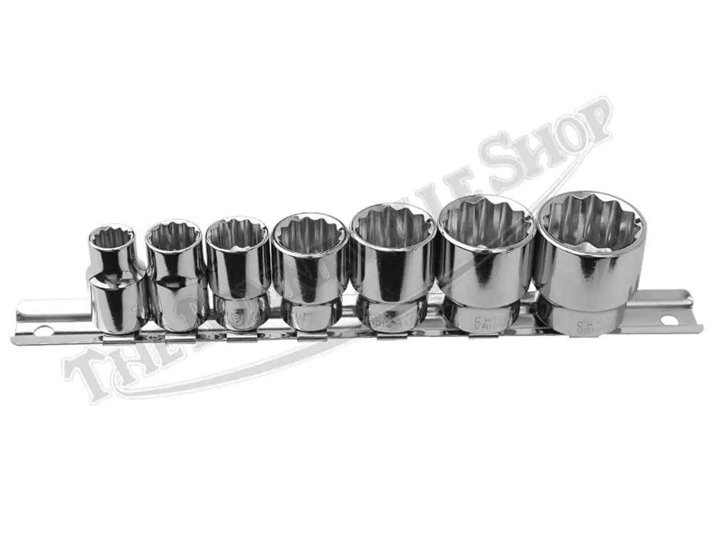 TBS 3474 01 TRIUMPH NORTON BSA WHITWORTH 12 POINT 7 PIECE 3 8 DRIVE SOCKET