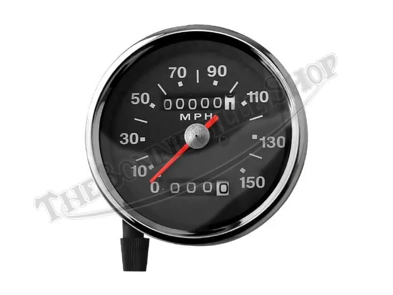 TBS 4192 60 1930 01 Triumph Black Face 150 MPH Speedometer 2