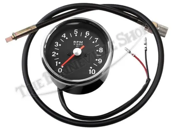 TBS 4193 60 3282 T 02 Triumph Norton Black Face Tachometer with 2ft6in Cable