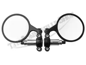 TBS 60 0300 01 7 8th Black Bar End Mirror Set