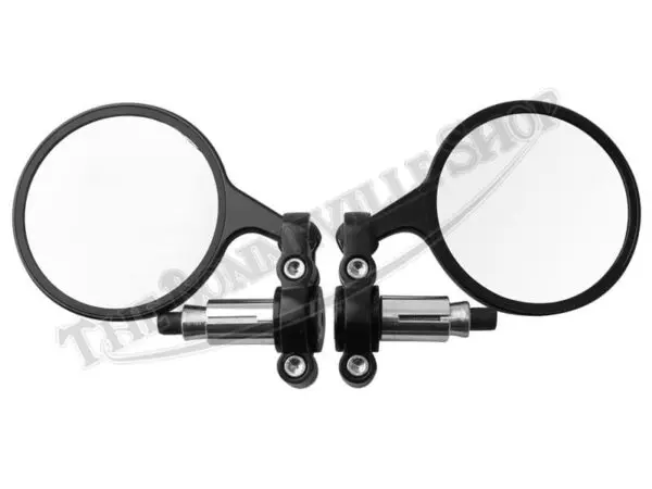 TBS 60 0300 01 7 8th Black Bar End Mirror Set
