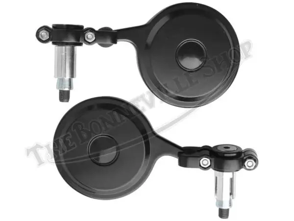 TBS 60 0300 03 7 8th Black Bar End Mirror Set