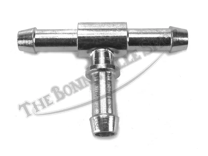 Triumph 1/4" Fuel Line Metal T Connector TBS-73057