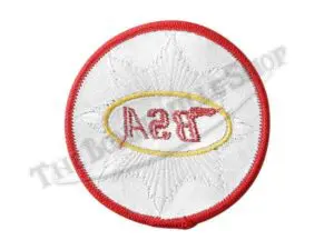 TBS BSA A A ETC ROUND EMBROIDERED PATCH BADGE SILVER ON BLACK
