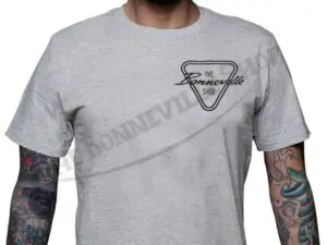 TBS 9987 LG 02 THE BONNEVILLE SHOP SCRIPT LOGO T SHIRT GREY BLACK INK LARGE
