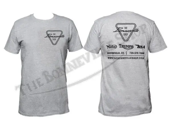 TBS 9987 LG THE BONNEVILLE SHOP SCRIPT LOGO T SHIRT GREY BLACK INK LARGE