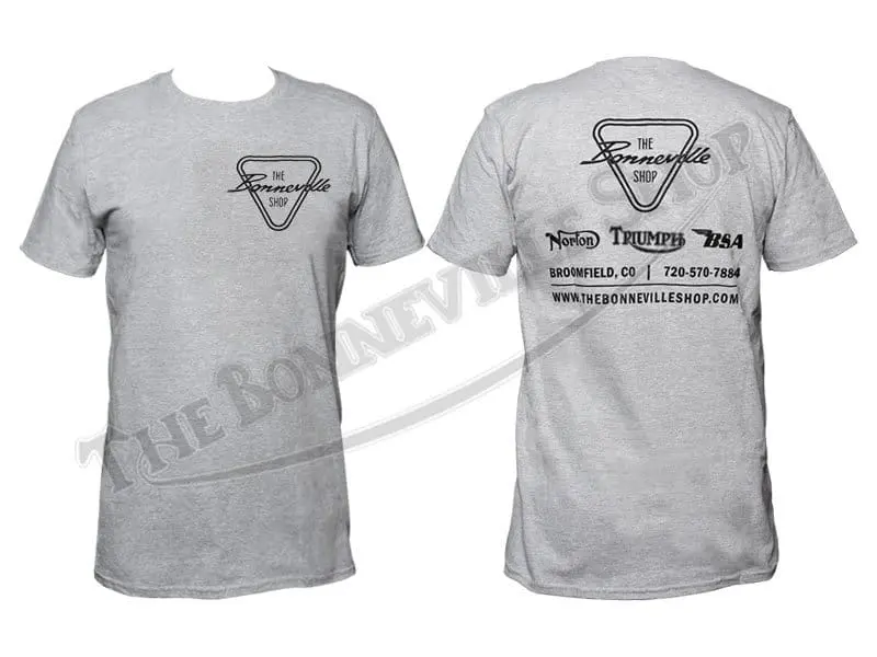 TBS 9987 LG THE BONNEVILLE SHOP SCRIPT LOGO T SHIRT GREY BLACK INK LARGE