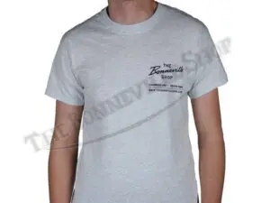 The Bonnie Shop Script Logo T-Shirt Grey with Black Ink PN# TBS-9994