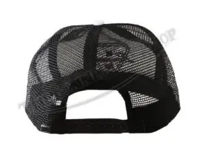 TBS HAT02 04 THE BONNEVILLE SHOP PATENT PLATE LOGO BLACK AND WHITE TRUCKER HAT 1