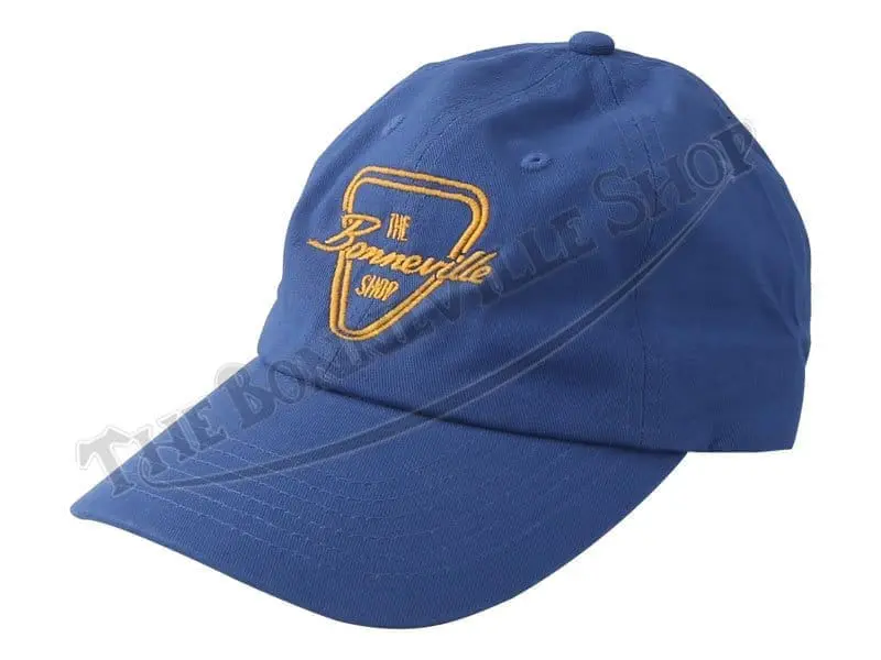 Triumph Baseball Hat - The Bonneville Shop Patent Plate Gold Logo Blue