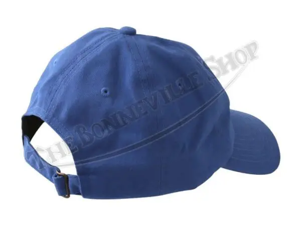 TBS HAT03 02 THE BONNEVILLE SHOP PATENT PLATE GOLD LOGO BLUE BASEBALL HAT