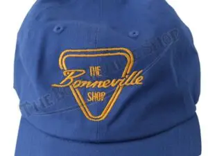 TBS HAT03 04 THE BONNEVILLE SHOP PATENT PLATE GOLD LOGO BLUE BASEBALL HAT