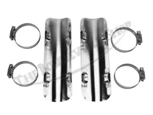 TBS HS TRIUMPH NORTON BSA REPLICA TRC STYLE HIGH PIPE HEAT SHIELD SET ()