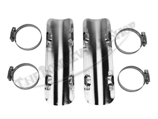 TBS HS TRIUMPH NORTON BSA REPLICA TRC STYLE HIGH PIPE HEAT SHIELD SET ()