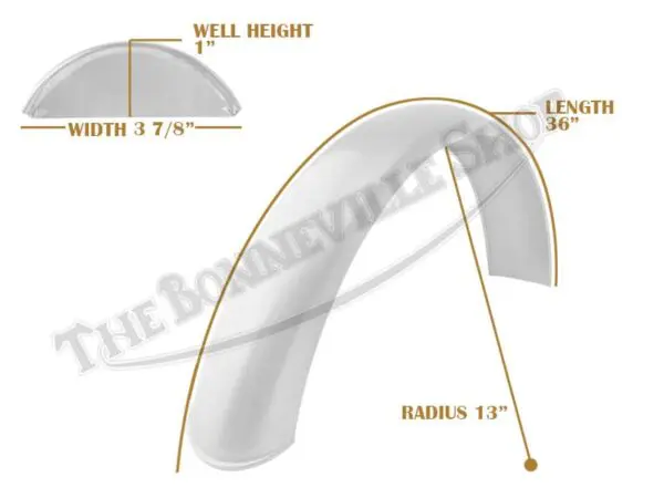 Universal Mudguard MC1 R13 36-inch Beaded Mild Steel Fender PN# TBS-SPE0001