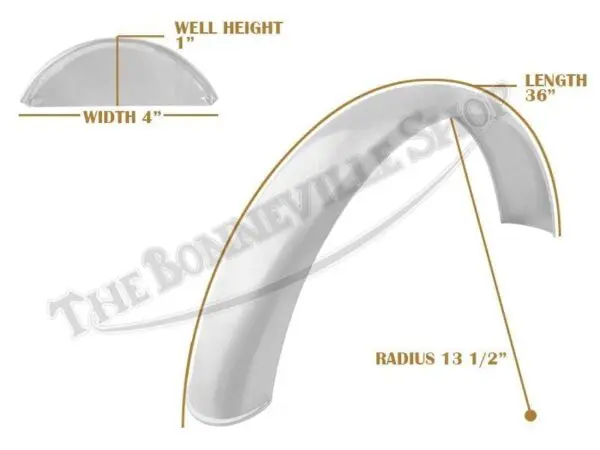 TBS SPE0005 07 Universal Guard MC1 R13 1 2 36 Beaded Mild Steel Mudguard 1