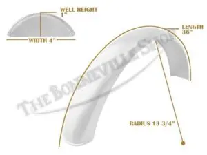 TBS SPE0007 07 Universal Mudguard MC1 R13 3 4 36 Beaded Mild Steel 1