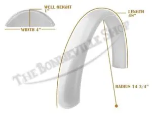TBS SPE0016 07 Universal Mudguard MC1 R14 3 4 48 Beaded Mild Steel Fender