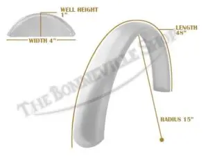 TBS SPE0018 07 Universal Mudguard MC1 R15 48 Beaded Mild Steel Fender