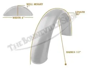 TBS SPE0019 07 Universal Mudguard MC1 R13 36 Beaded Alloy Fender