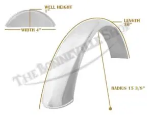 TBS SPE0037 07 Universal Mudguard MC1 R15 3 8 36 Beaded Alloy Fender