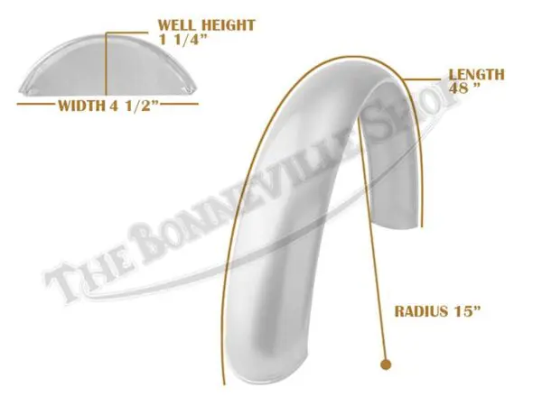 Universal Mudguard MC2 R15 48-inch Beaded Mild Steel Fender PN# TBS-SPE0047