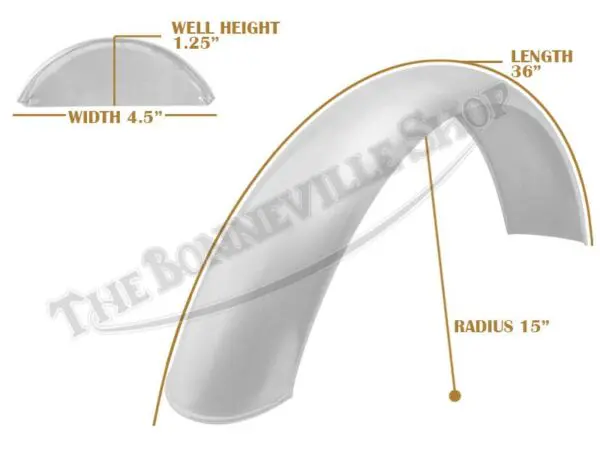 Universal Mudguard MC3 R15 36-inch Beaded Alloy Fender PN# TBS-SPE0058