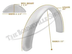 Universal Mudguard MC3 R15 48" Beaded Alloy Fender PN# TBS-SPE0059