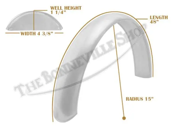 Universal Mudguard MC3 R15 48" Beaded Alloy Fender PN# TBS-SPE0059