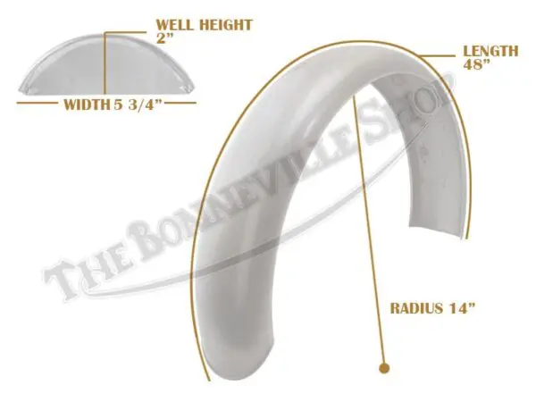 Universal Mudguard MC4 R14 3/4 48-inch Beaded Mild Steel Fender PN# TBS-SPE0066