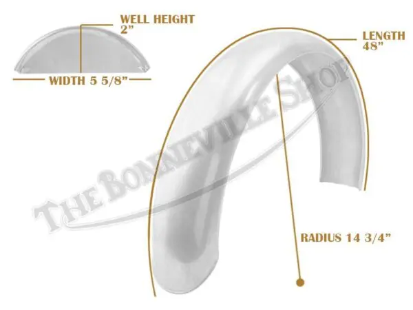 Universal Mudguard MC4 R14 3/4 48-inch Beaded Alloy Fender PN# TBS-SPE0068