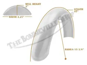 Universal Mudguard MC5 R15 3/8 47" Beaded Alloy Fender PN# TBS-SPE0078