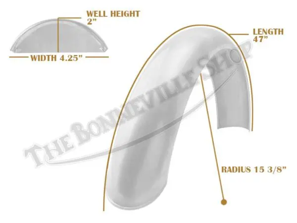 Universal Mudguard MC5 R15 3/8 47" Beaded Alloy Fender PN# TBS-SPE0078