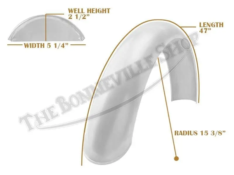 TBS SPE0078 07 Universal Mudguard MC5 R15 3 8 47 Beaded Alloy Fender UK made fenders