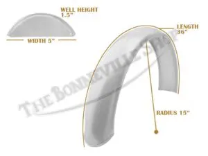 Universal Mudguard MC9 R15 36" Beaded Alloy Fender PN# TBS-SPE0098