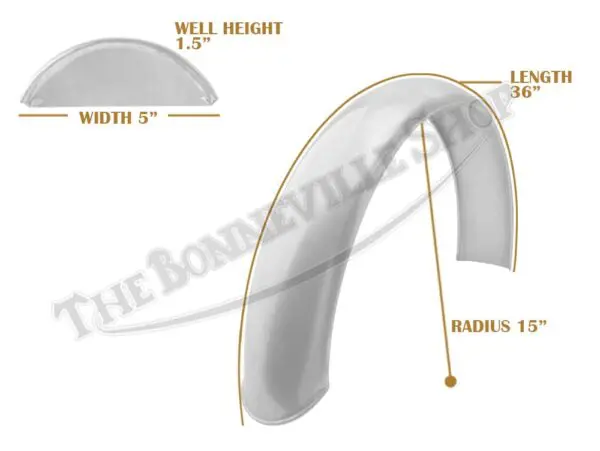 Universal Mudguard MC9 R15 36" Beaded Alloy Fender PN# TBS-SPE0098