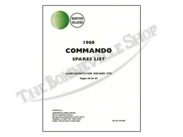 tbs norton commando parts book