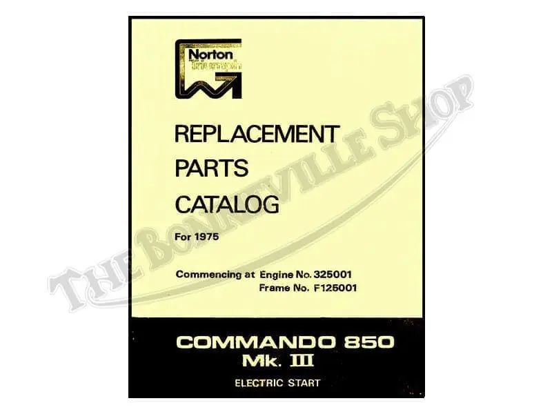 tbs 5756 00 5756 01 1975 norton commando 850 mk iii parts book