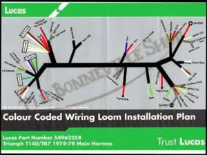 54962258 G 03 Genuine Lucas Brand Triumph TR7 T140V Wiring Harness 1973 78