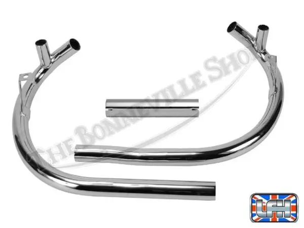 BSA EXHAUST PIPE HEADER SET BALANCED WITH CROSS OVER BALANCE PIPE