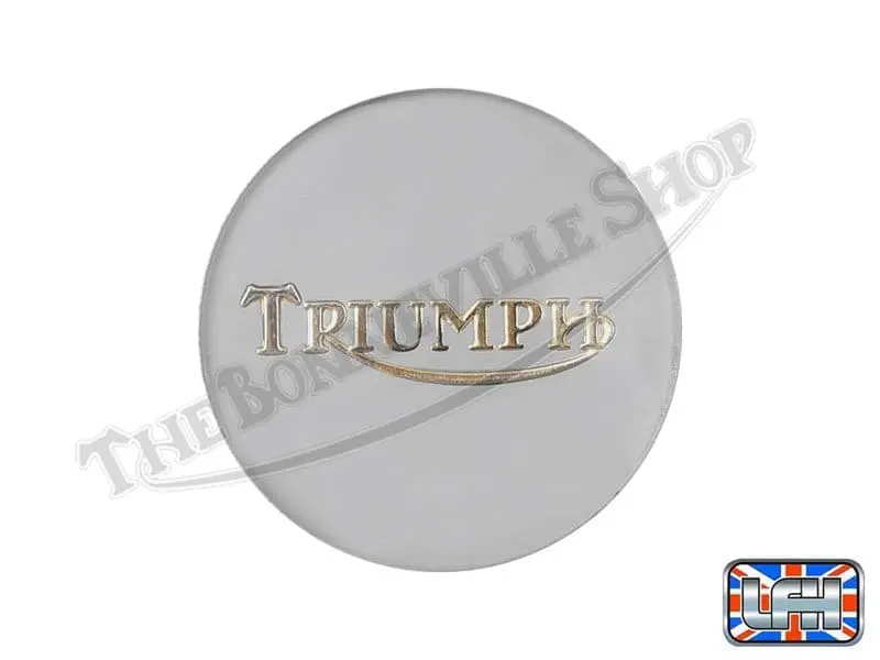 83 4776 01 Triumph 750 TR7 T140 Bonneville Tiger Petrol Tank Badge Gold On Silver 1