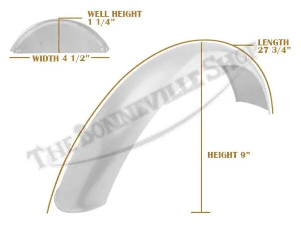 Triumph T140 1973-75 Front Mild Steel Pressed Nose Speedwell Mudguard / Fender PN# 97-4440