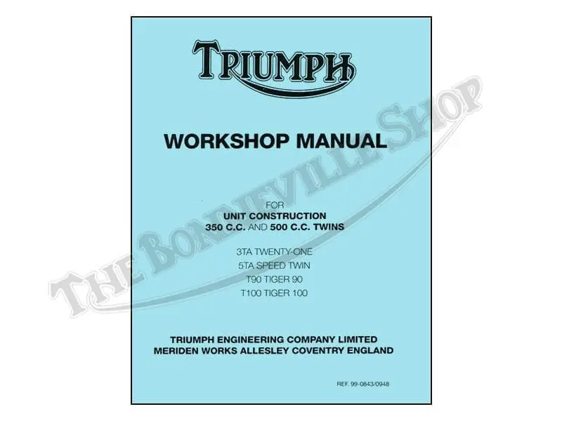 99 0843 0948 01 Triumph Factory Manual 350 500 Unit 59 74 3TA 5TA Tiger 100 Daytona