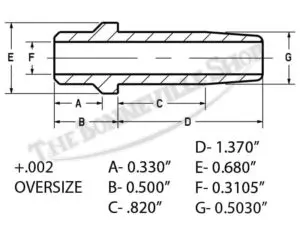 70 2899M 02 OVERSIZE TRIUMPH VALVE GUIDE